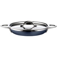 Bon Chef Country French X 1.63 Qt. Cobalt Blue Stainless Steel Double Handle Saute Pan / Skillet - 71304-CF2-CB