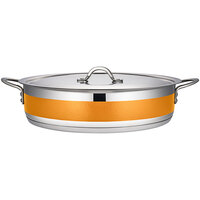 Bon Chef Country French X 9 Qt. Orange Stainless Steel Brazier Pot - 71032-CF2-O