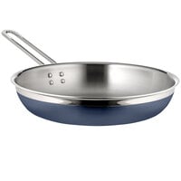 Bon Chef Country French X 3.13 Qt. Cobalt Blue Stainless Steel Long Handle Saute Pan / Skillet - 71309-CF2-CB