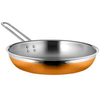 Bon Chef Country French X 2.38 Qt. Orange Stainless Steel Long Handle Saute Pan / Skillet - 71308-CF2-O