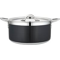 Bon Chef Country French X 5.69 Qt. Black Stainless Steel Pot - 71303-CF2-B