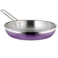 Bon Chef Country French X 3.13 Qt. Purple Stainless Steel Long Handle Saute Pan / Skillet - 71309-CF2-P