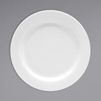 Oneida Tundra by 1880 Hospitality F1400000139 8 7/8" Round Warm White Wide Rim China Plate - 24/Case