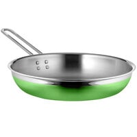 Bon Chef Country French X 1.63 Qt. Lime Green Stainless Steel Long Handle Saute Pan / Skillet - 71307-CF2-L