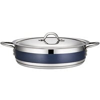Bon Chef Country French X 6 Qt. Cobalt Blue Stainless Steel Brazier Pot - 71030-CF2-CB