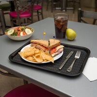 Carlisle CT121603 Cafe 12 inch x 16 inch Black Standard Plastic Fast Food Tray