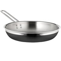 Bon Chef Country French X 3.13 Qt. Black Stainless Steel Long Handle Saute Pan / Skillet - 71309-CF2-B