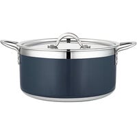 Bon Chef Country French X 5.69 Qt. Cobalt Blue Stainless Steel Pot - 71303-CF2-CB