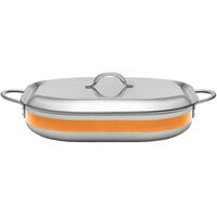 Bon Chef Country French X 5 Qt. Orange Stainless Steel Roasting Pan - 71023-CF2-O