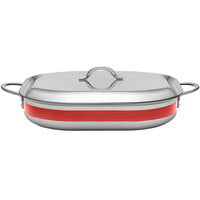 Bon Chef Country French X 5 Qt. Red Stainless Steel Roasting Pan - 71023-CF2-R