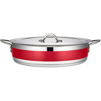 Bon Chef Country French X 9 Qt. Red Stainless Steel Brazier Pot - 71032-CF2-R
