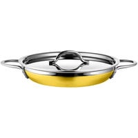 Bon Chef Country French X 3.13 Qt. Yellow Stainless Steel Double Handle Saute Pan / Skillet - 71306-CF2-Y