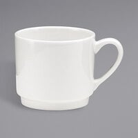 Oneida Tundra by 1880 Hospitality F1400000530 8.5 oz. Warm White Stackable China Cup - 36/Case