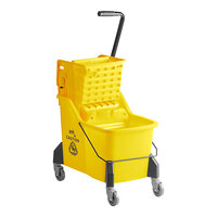 Lavex 44 Qt. Yellow Mop Bucket with Side Press Wringer