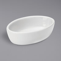Oneida Tundra by 1880 Hospitality F1400000632 12 oz. Oval Warm White China Baker Dish - 24/Case