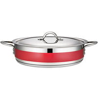 Bon Chef Country French X 6 Qt. Red Stainless Steel Brazier Pot - 71030-CF2-R