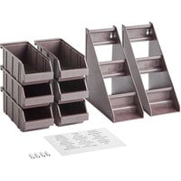 Choice Brown 3-Tier Self-Serve Organizer Set with 6 Bins and 2 Label Sheets