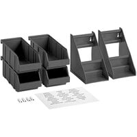 Choice Black 2-Tier Self-Serve Organizer Set with 4 Bins and 2 Label Sheets
