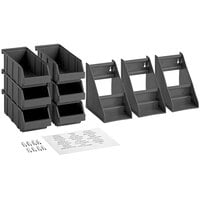 Choice Black 2-Tier Self-Serve Organizer Set with 6 Bins and 2 Label Sheets