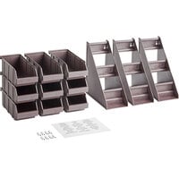 Choice Black 3-Tier Self-Serve Organizer Set with 9 Bins and 2 Label Sheets