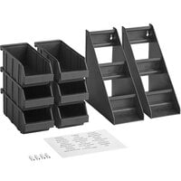 Choice Black 3-Tier Self-Serve Organizer Set with 6 Bins and 2 Label Sheets