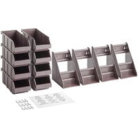 Choice Brown 2-Tier Self-Serve Organizer Set with 8 Bins and 2 Label Seets