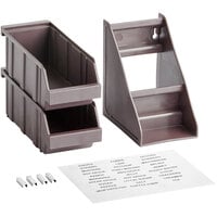 Choice Brown 2-Tier Self-Serve Organizer Set with 2 Bins and 2 Label Sheets