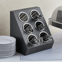 Choice Six Hole Plastic Flatware Organizer with Perforated Stainless Steel Cylinders