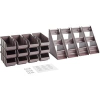 Choice Brown 3-Tier Self-Serve Organizer Set with 12 Bins and 2 Label Sheets