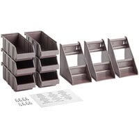 Choice Brown 2-Tier Self-Serve Organizer Set with 6 Bins and 2 Label Sheets