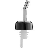 Choice Chrome Free Flow Whiskey Pourer with Black Collar - 12/Pack