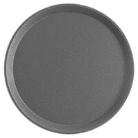 Choice 16 inch Gray Round Non-Skid Serving Tray