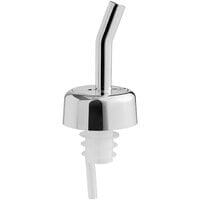 Choice Chrome Free Flow Whiskey Pourer with Chrome Collar - 12/Pack