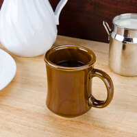 Acopa 7 oz. Brown Princess Bell Shaped Stoneware Coffee Mug - 36/Case
