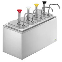 Server Stainless Steel Insulated Countertop Pump Dispenser with 4 Fountain Jars and 4 Stainless Steel Pumps