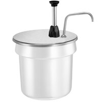 Server Stainless Steel 2 oz. Inset Pump with Lid for 7 Qt. Vegetable Inset