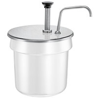 Server 1 oz. Stainless Steel Inset Pump with Lid for 7 Qt. Vegetable Inset