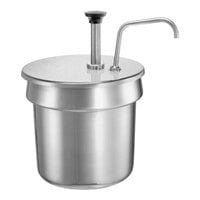 Server 1 oz. Stainless Steel Inset Pump with Lid for 7 Qt. Vegetable Inset