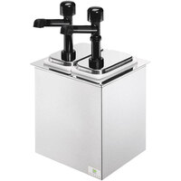 Server Stainless Steel Cold Station Drop-In Pump Dispenser with 2 Fountain Jars and 2 Solution Pumps