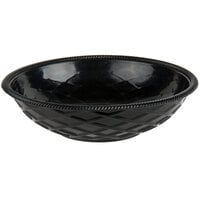 HS Inc. HS1018 9" x 2 1/4" Charcoal Polyethylene Round Weave Basket - 24/Case