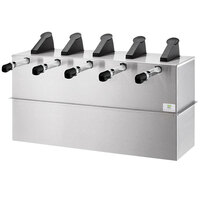 Server Express System Stainless Steel Quintuple Drop-In Pump Dispenser for 1.5 Gallon / 6 Qt. Pouches