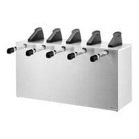 Server Express System Stainless Steel Quintuple Countertop Pump Dispenser for 1.5 Gallon / 6 Qt. Pouches
