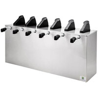 Server Express System Stainless Steel Sextuple Countertop Pump Dispenser for 1.5 Gallon / 6 Qt. Pouches