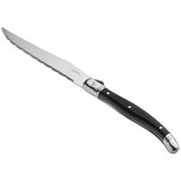 Acopa 4 1/2 inch Stainless Steel Steak Knife with Black Polypropylene Euro Handle - 12/Case