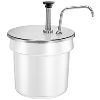Server 1 oz. Stainless Steel Inset Pump with Lid for 4 Qt. Vegetable Inset
