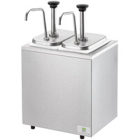Server Stainless Steel Insulated Countertop Pump Dispenser with 2 Fountain Jars and 2 Stainless Steel Pumps
