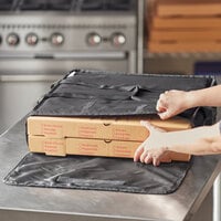 Choice Insulated Pizza Delivery Bag, Black Nylon, 20 inch x 20 inch x 5 inch - Holds up to (2) 20 inch or (2) 18 inch Pizza Boxes