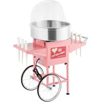 Carnival King CCM21CTK Cotton Candy Machine with 21 inch Stainless Steel Bowl, Floss Bubble, and Cart - 110V, 1050W