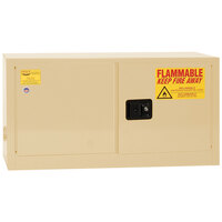 Eagle Manufacturing ADD14XBEI Beige Flammable Liquid Cabinet with 2 Self-Closing Doors, 2 Shelves, and 15 Gallon Capacity