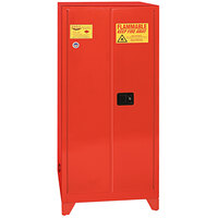 Eagle Manufacturing PI62XLEGS Red Paint Safety Cabinet with 2 Manual-Closing Doors, 5 Shelves, and 96 Gallon Capacity